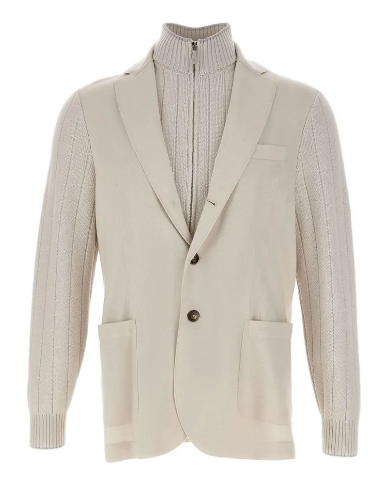 Eleventy ribbed knit blazer - Nude Nude