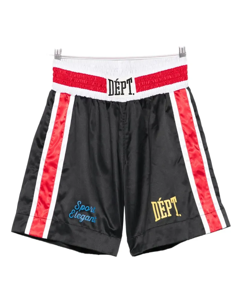 GALLERY DEPT. logo-patch side-stripe boxing shorts - Schwarz Schwarz
