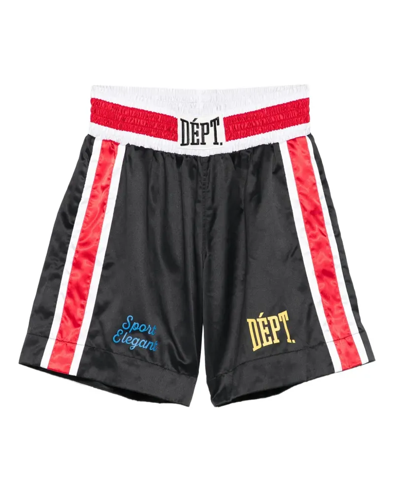 GALLERY DEPT. logo-patch side-stripe boxing shorts - Schwarz Schwarz