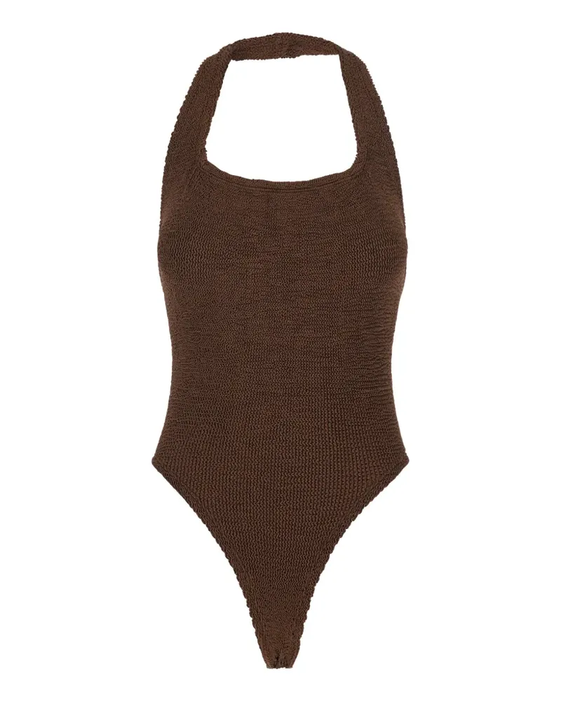 Hunza G Sandy Neckholder-Badeanzug - Braun Braun