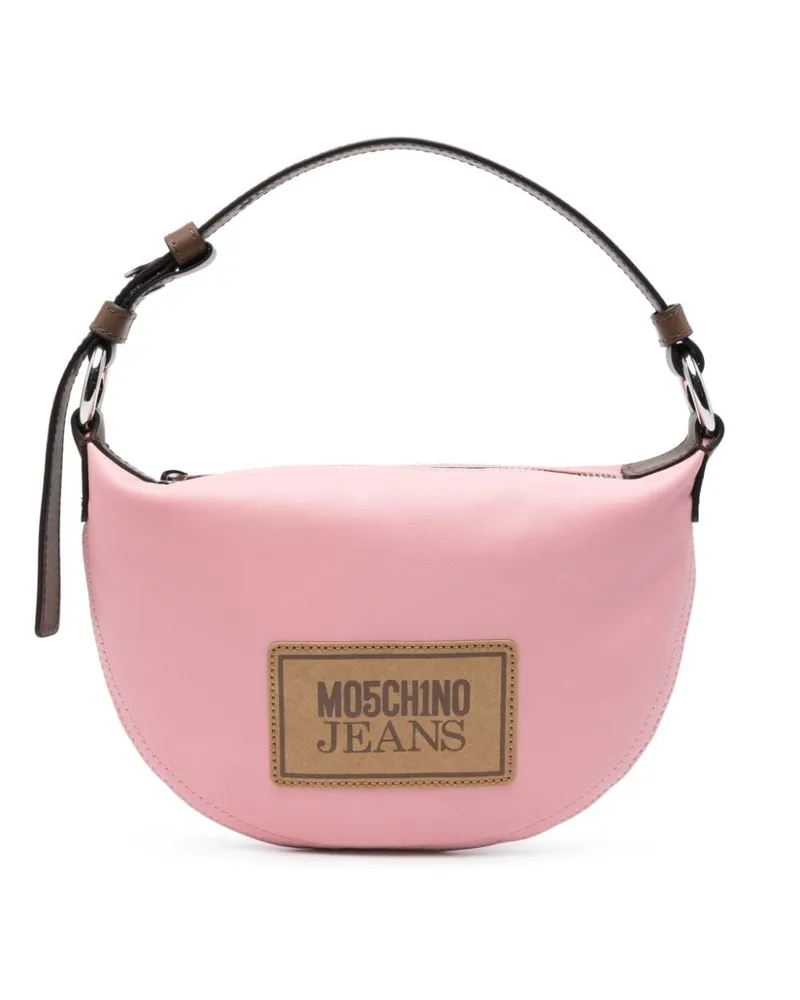 Moschino Schultertasche mit Logo-Patch - Rosa Rosa