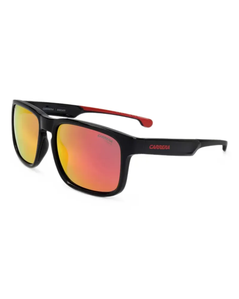 Carrera Verspiegelte Sonnenbrille mit eckigem Gestell - Schwarz Schwarz