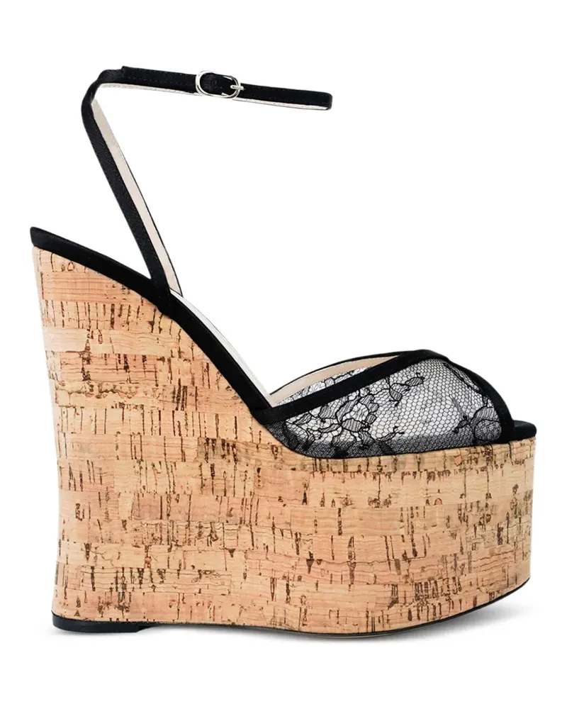 Andrea Wazen Bardot Wedge-Sandalen 150mm - Schwarz Schwarz