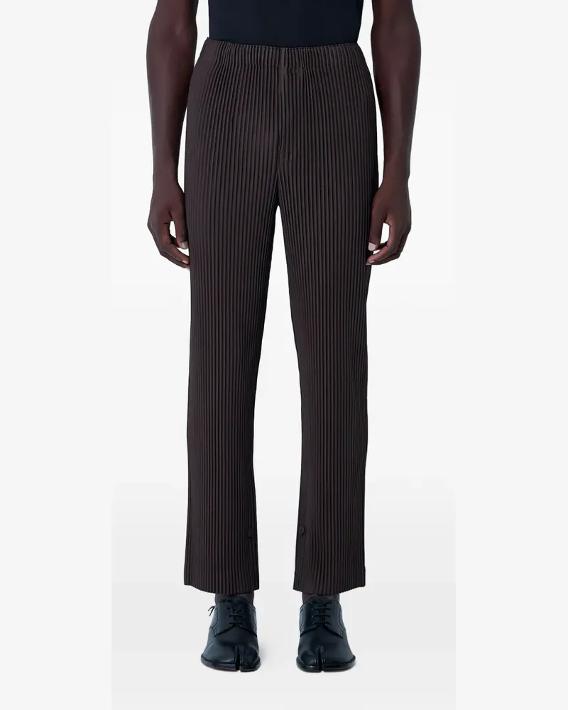 Issey Miyake Gerade Hose mit Bundfalten - Braun Braun