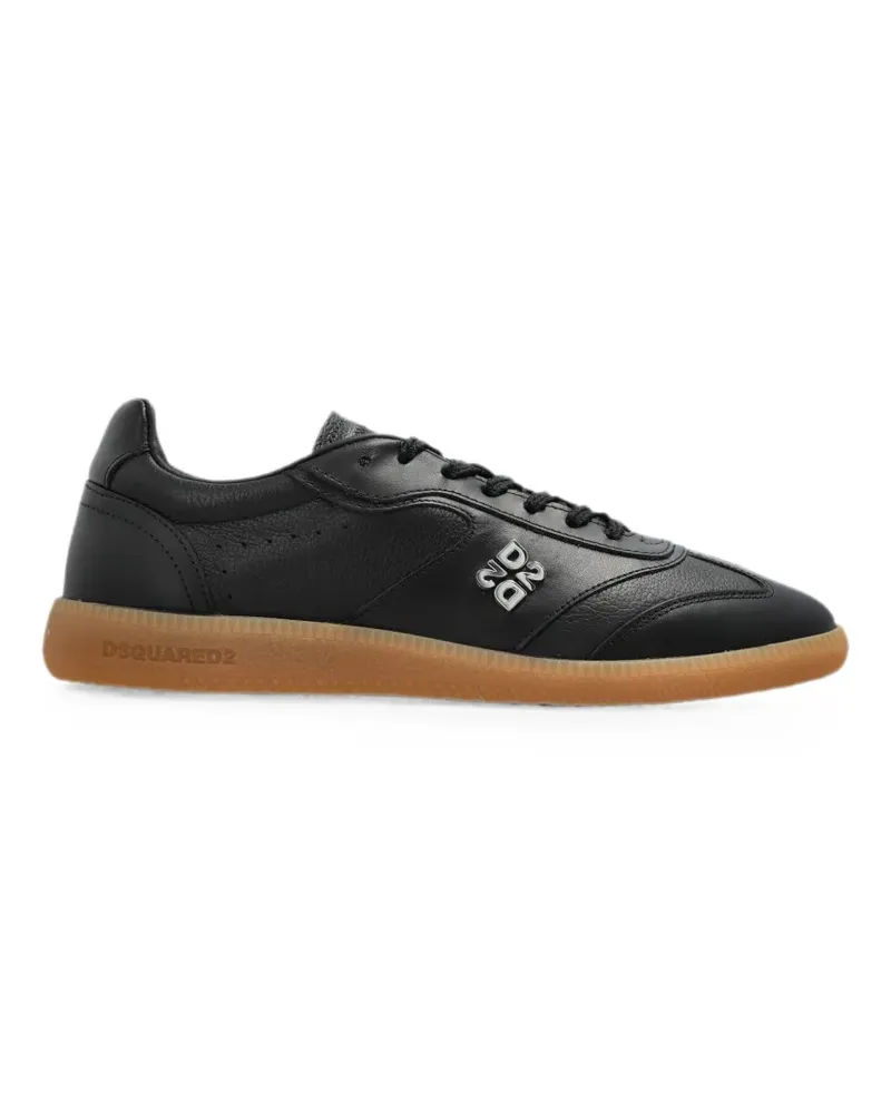 Dsquared2 logo-plaque leather sneakers - Schwarz Schwarz