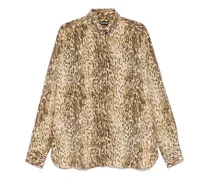 Hemd mit Animal-Print - Nude