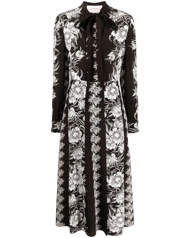 Valentino Garavani Seiden-Maxikleid mit Blumen-Print - Braun Braun