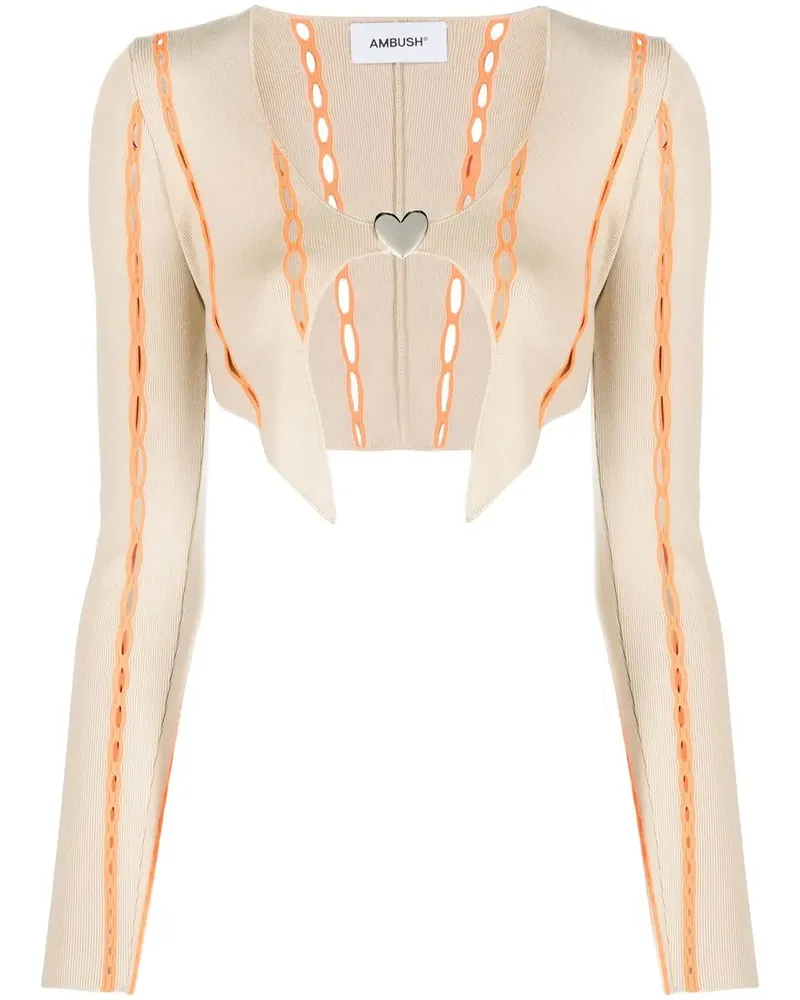 AMBUSH Cardigan mit Kontrastborte - Nude Nude