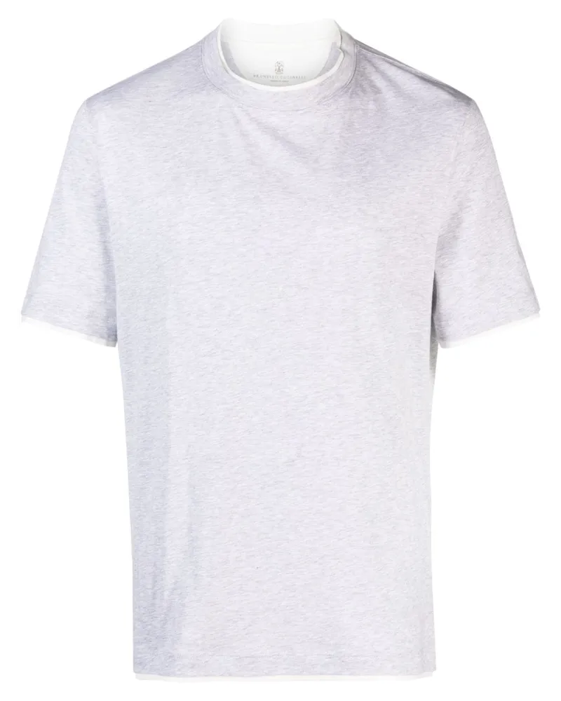 Brunello Cucinelli T-Shirt im Layering-Look - Grau Grau