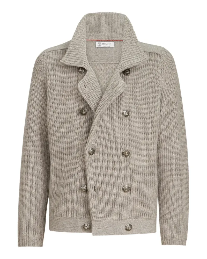 Brunello Cucinelli Cardigan mit fallendem Revers - Nude Nude