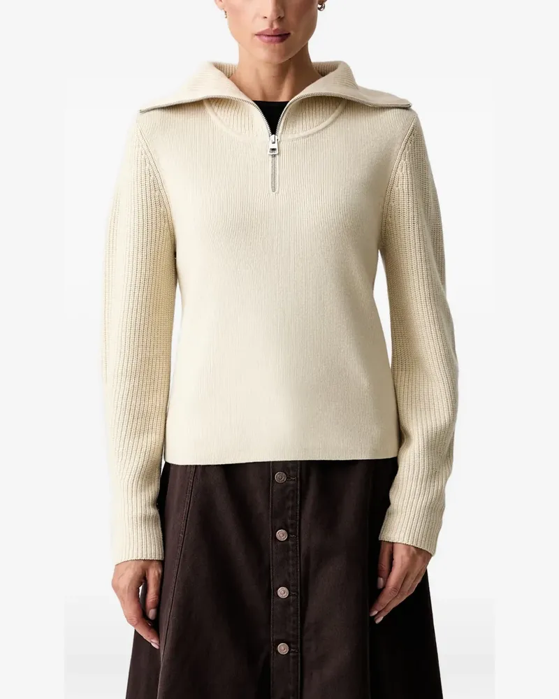 Marc O'Polo ribbed-knit quarter-zip sweater - Nude Nude