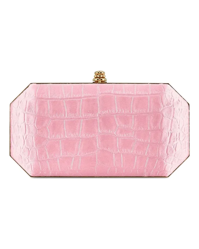 Tyler Ellis small Perry stamped-satin clutch bags - Rosa Rosa