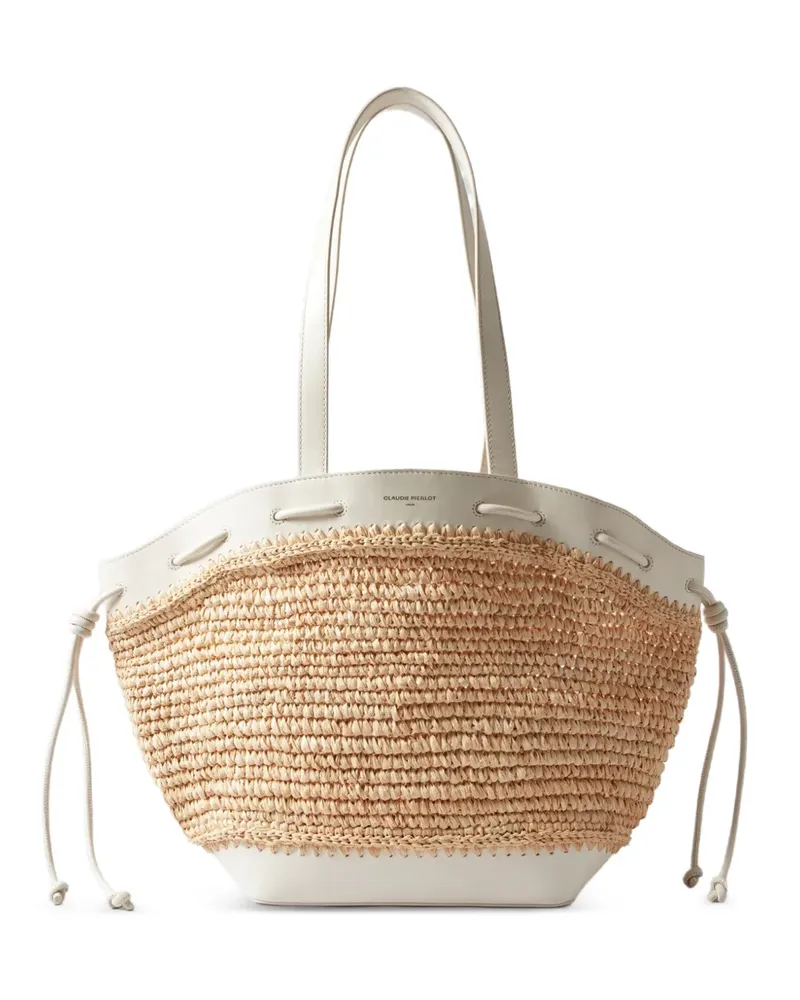Claudie Pierlot Alban straw knot tote bag - Nude Nude