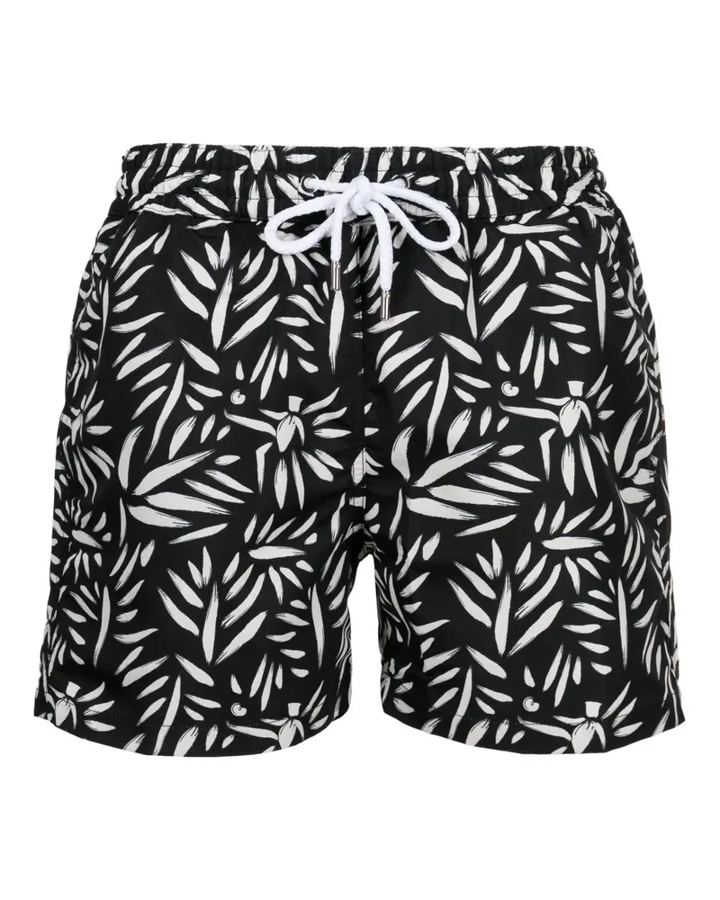 Frescobol Carioca Badeshorts mit abstraktem Print Schwarz