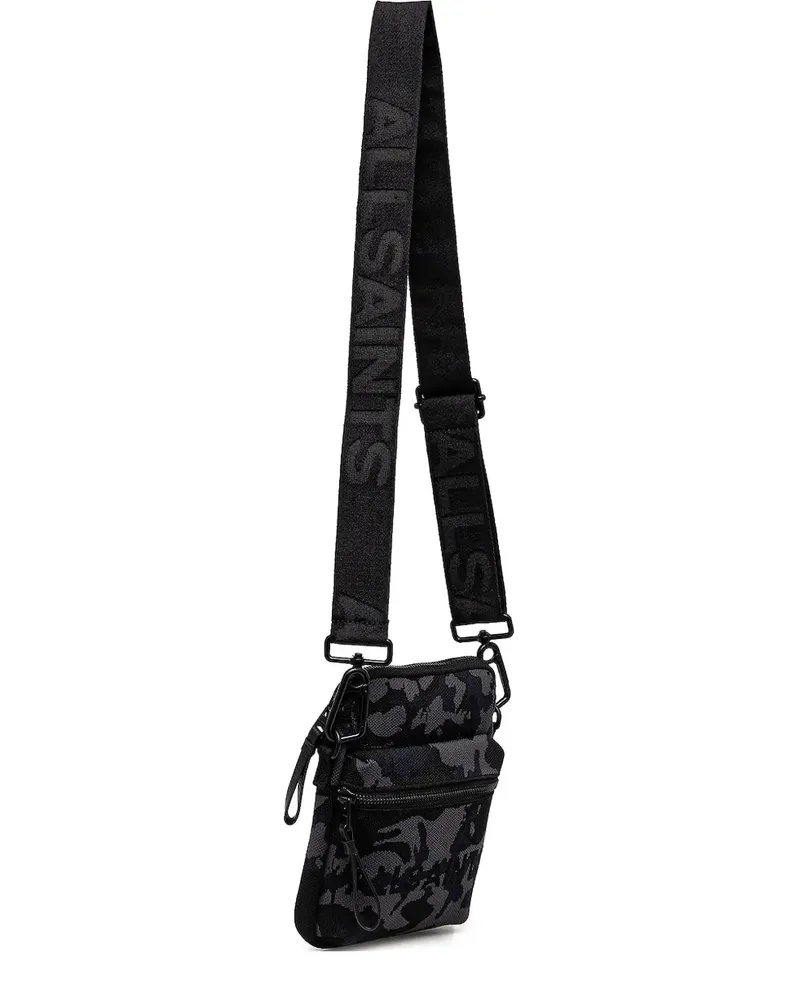 AllSaints Kuriertasche mit Camouflagemuster und Reißverschluss - Schwarz Schwarz