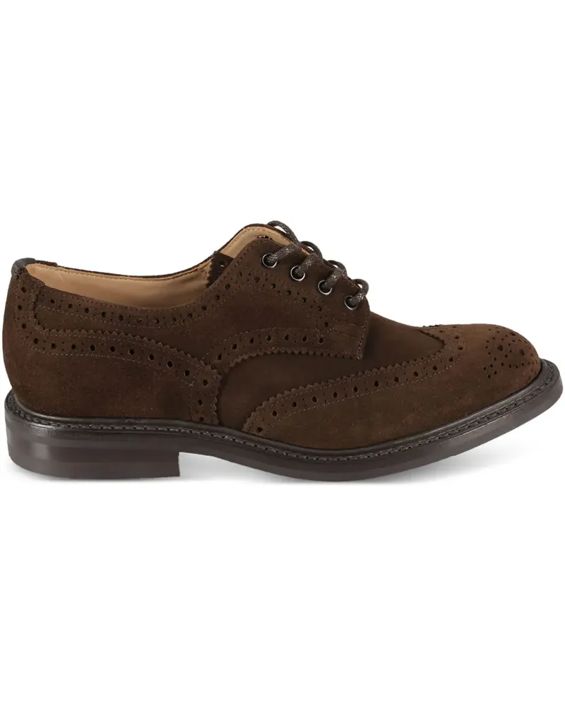 Tricker's Derby-Schuhe aus perforiertem Wildleder - Braun Braun