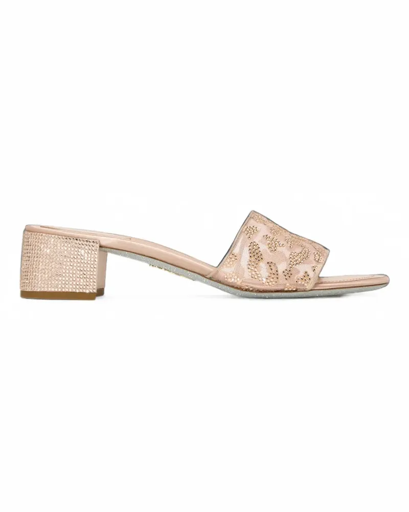 René Caovilla Allura Sandalen mit Leopardenmuster und Kristallen - Nude Nude