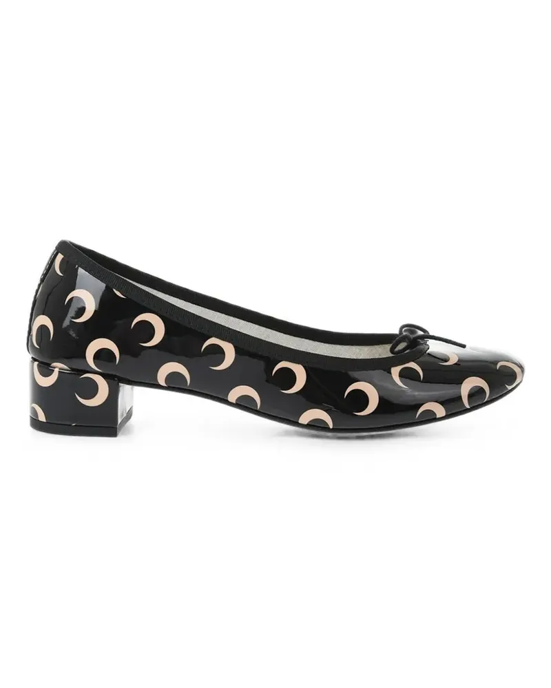 Marine Serre x Repetto Camille Pumps mit Schleife - Schwarz Schwarz