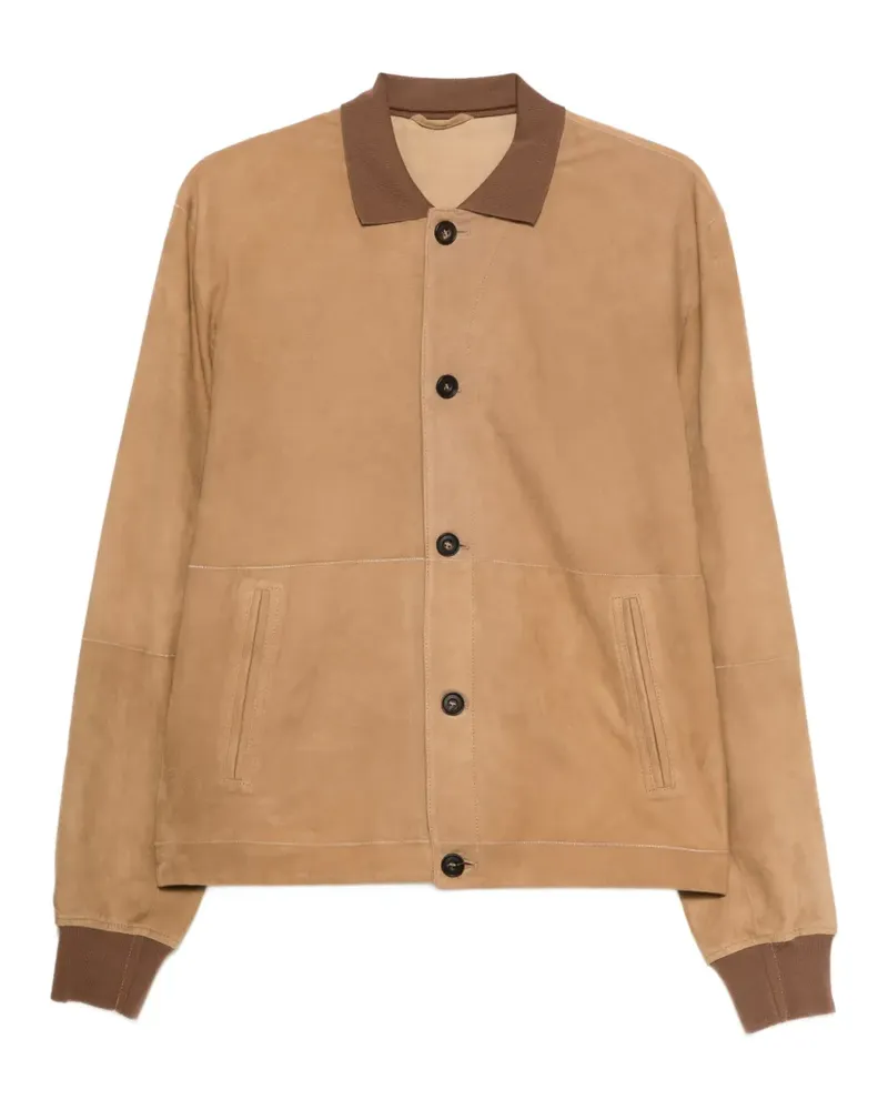 Corneliani button lambskin jacket - Nude Nude