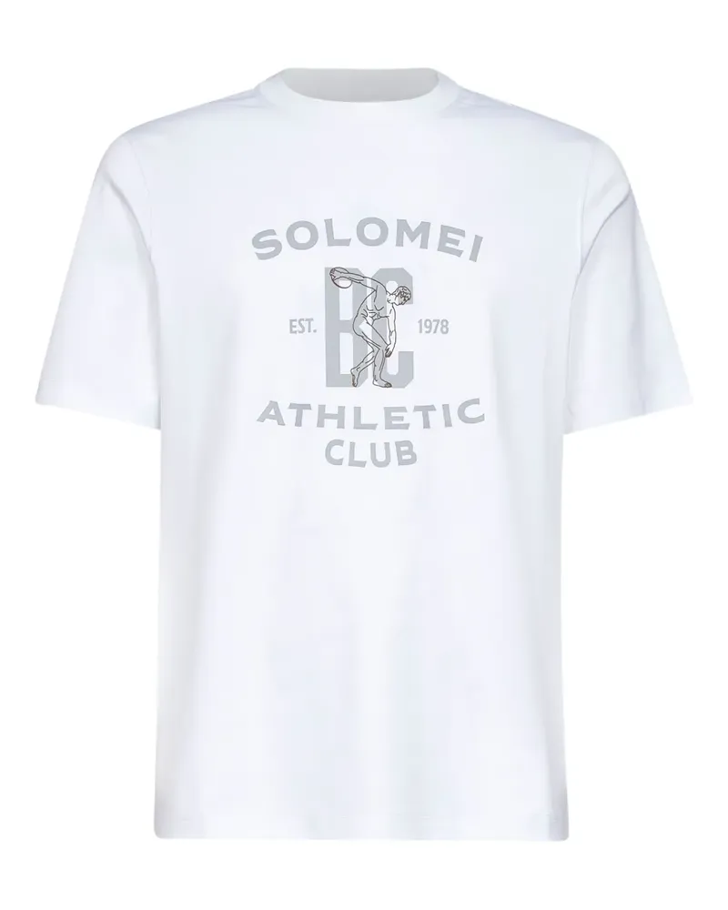 Brunello Cucinelli T-Shirt mit Athletic Club-Print - WHITE White