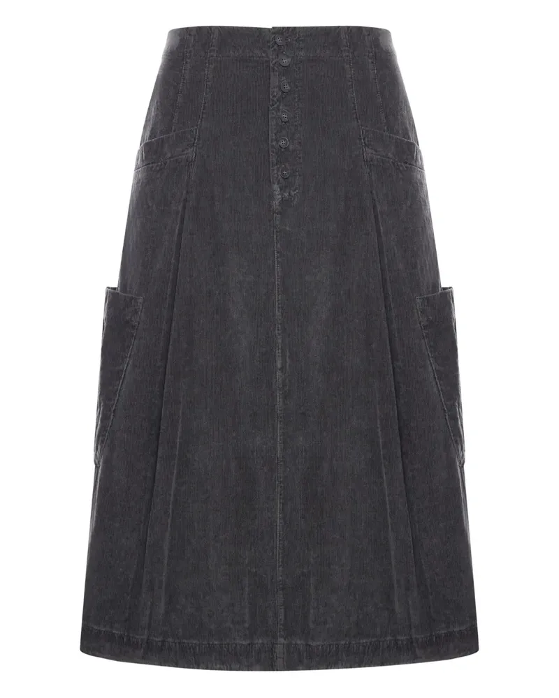 TRANSIT button-fly midi skirt - Schwarz Schwarz