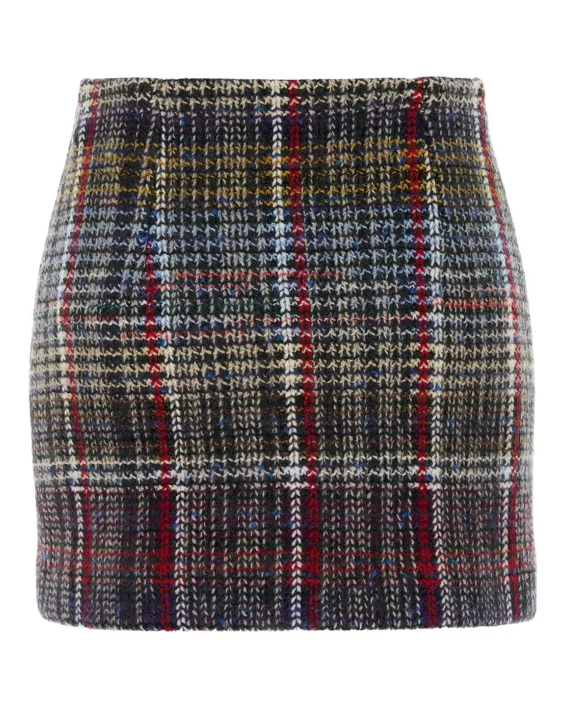 Missoni Minirock aus reiner Wolle mit Karomuster - Grau Grau