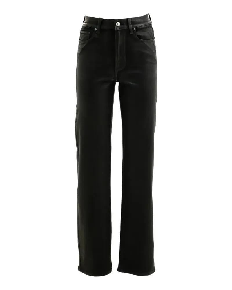 Paige Beschichtete Straight-Leg-Jeans - Schwarz Schwarz