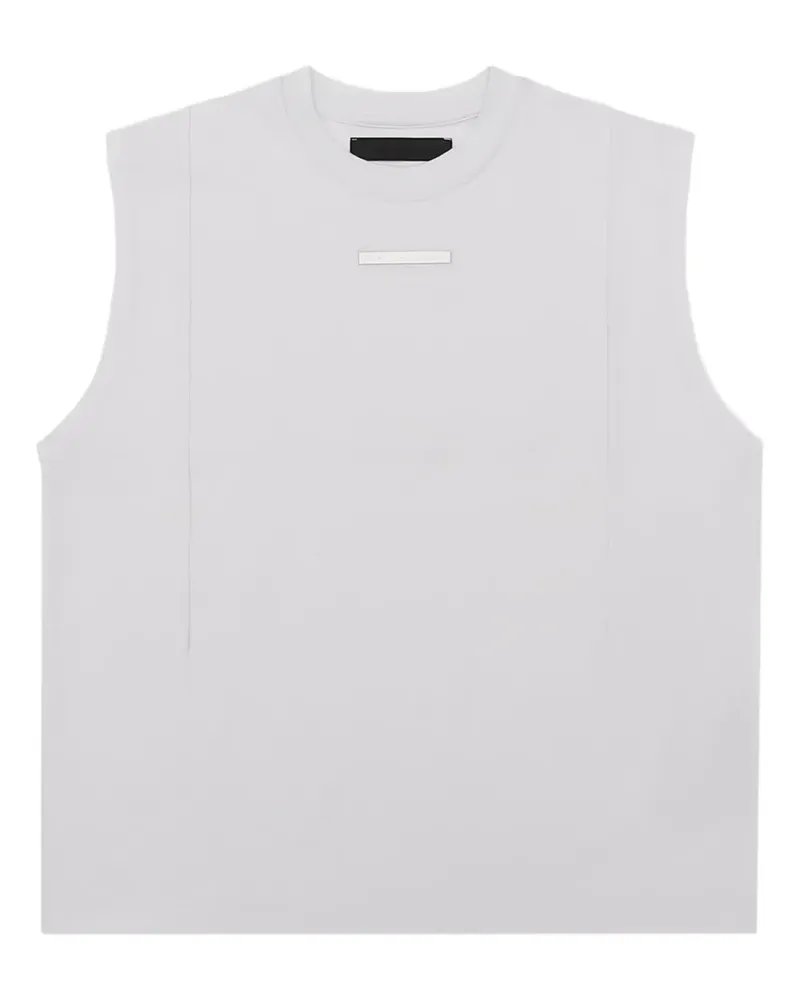Heliot Emil Tanktop mit Metall-Schild - Weiß Weiß