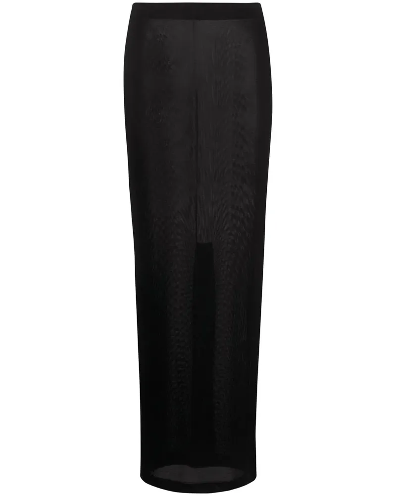 Tom Ford Maxirock aus Satin - Schwarz Schwarz