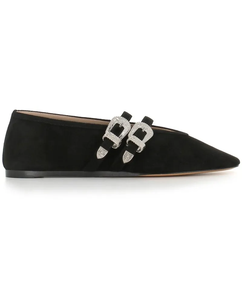 Le Monde Béryl Claudia Ballerinas mit Schnalle - Schwarz Schwarz