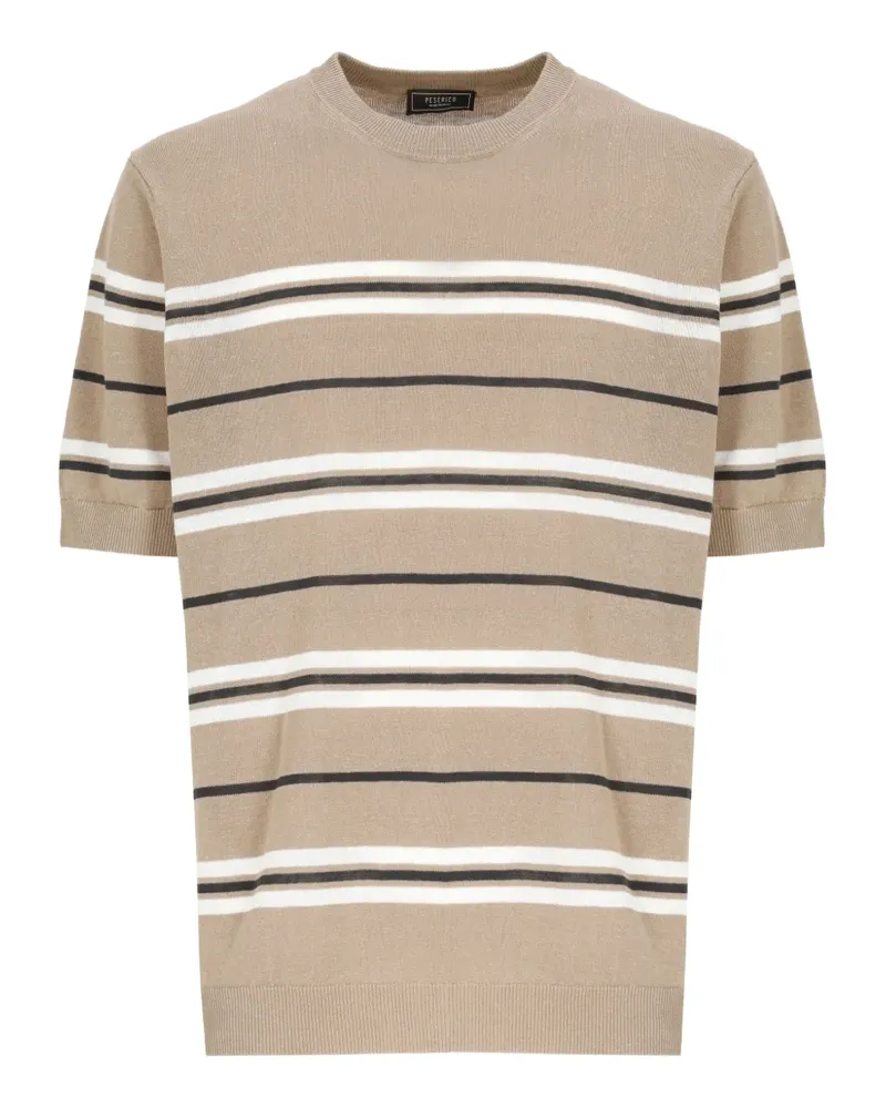 Peserico Gestreiftes T-Shirt - Nude Nude