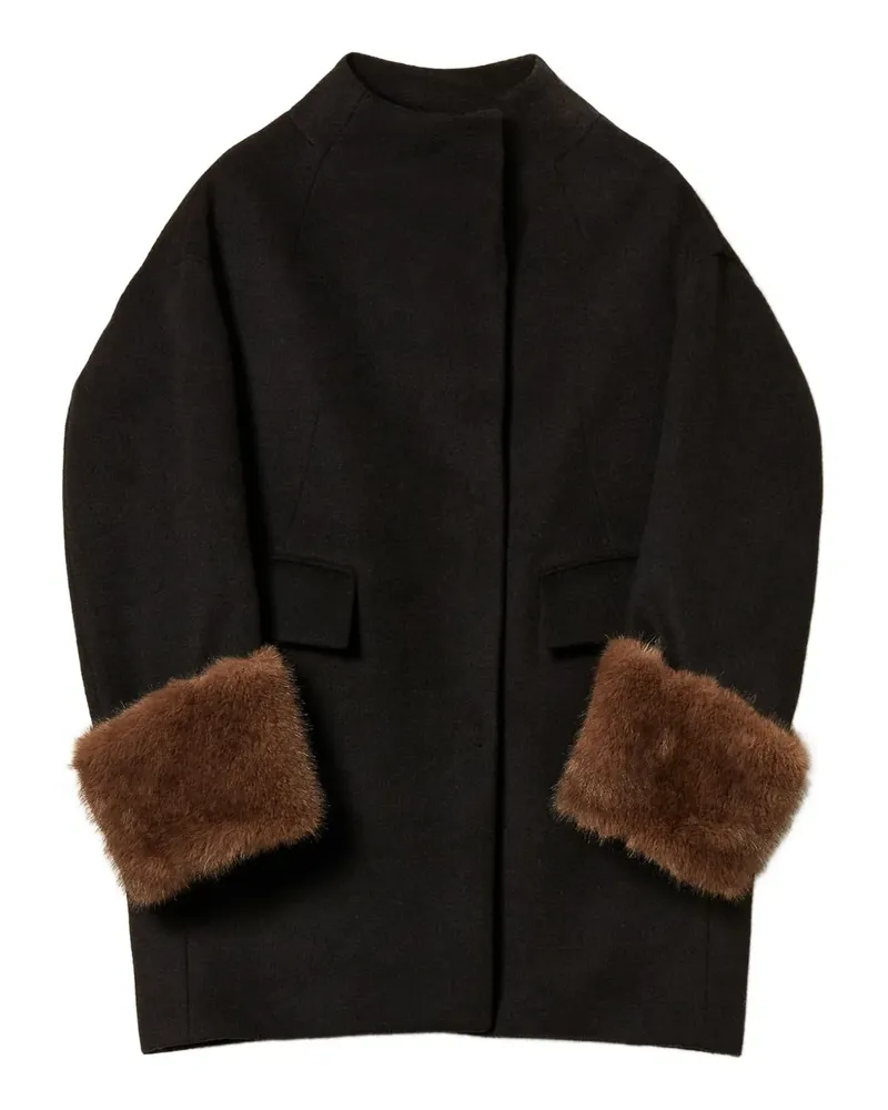 Twin-Set Einreihiger Mantel - Schwarz Schwarz