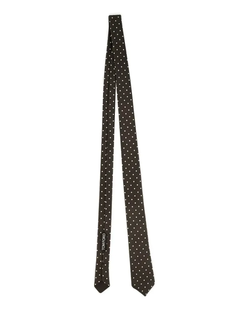 Tom Ford Seidenkrawatte mit Polka Dots - Braun Braun
