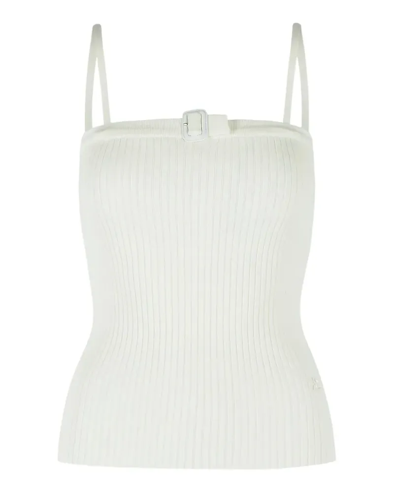 Courrèges buckled ribbed top - Nude Nude