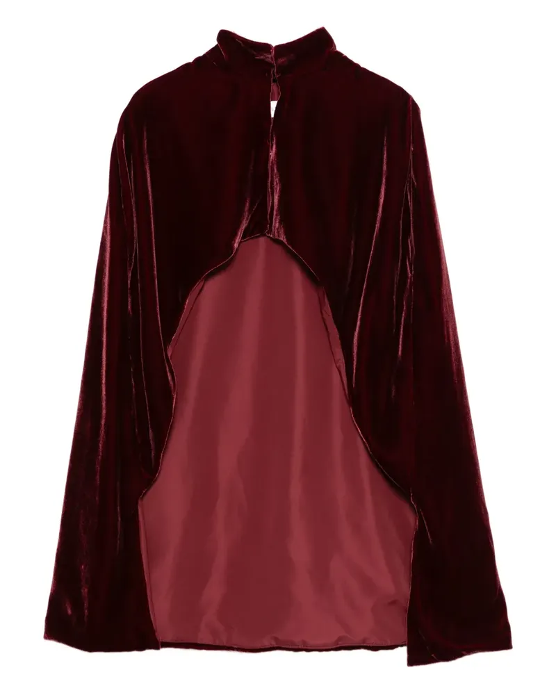 Raquel Diniz high-neck velvet cape - Rot Rot