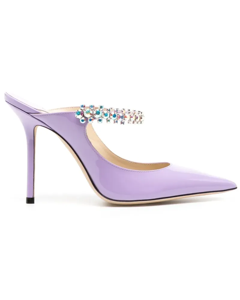 Jimmy Choo Bing Mules mit Kristallen 100mm - Violett Violett