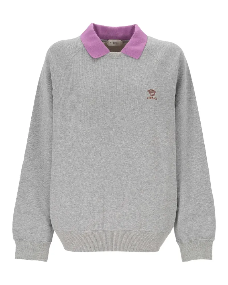 Versace Sweatshirt mit Polokragen - Grau Grau