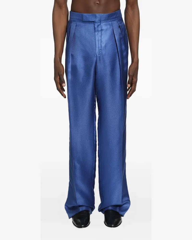 Tom Ford Seidenhose mit Falten - Blau Blau