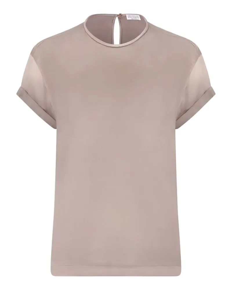 Brunello Cucinelli Oberteil mit Umschlag - Nude Nude