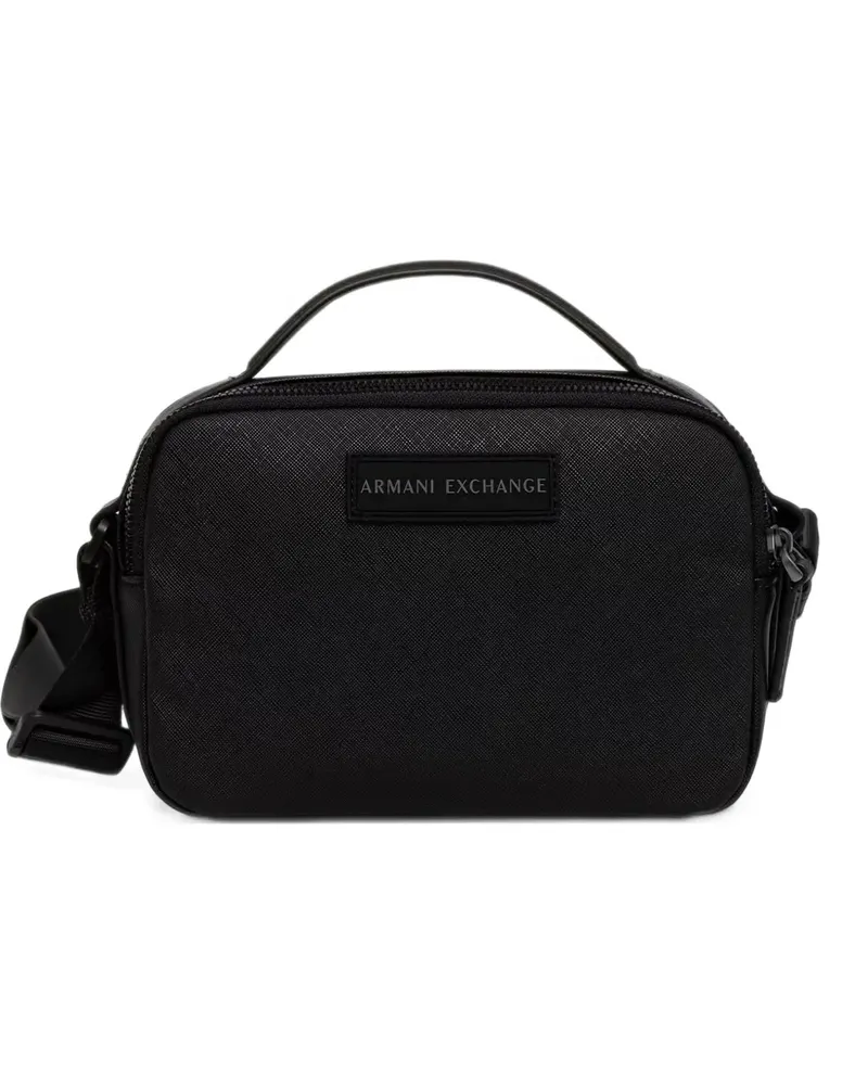 Armani Exchange logo-patch shoulder bag - Schwarz Schwarz