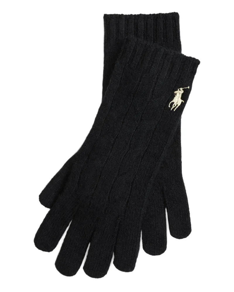 Ralph Lauren Handschuhe mit Zopfmuster - Schwarz Schwarz