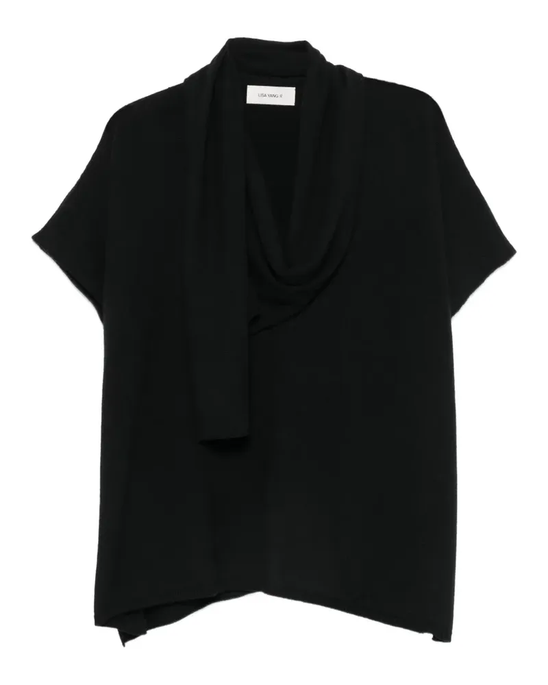 Lisa Yang Jordana Pullover mit Schaldetail - Schwarz Schwarz