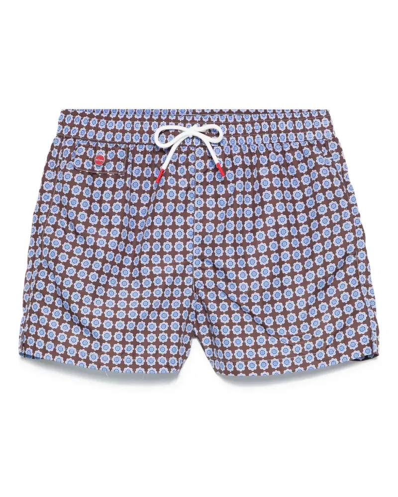 Kiton Badeshorts mit Blumen-Print - Braun Braun