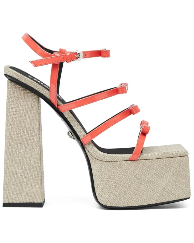 Versace Gianni Ribbon Plateau-Sandalen 150mm - Orange Orange