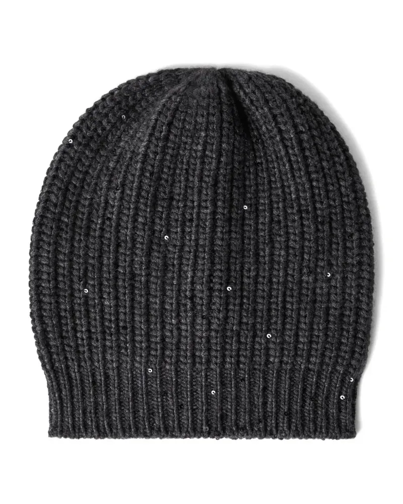 Brunello Cucinelli Grob gestrickte Beanie - Grau Grau