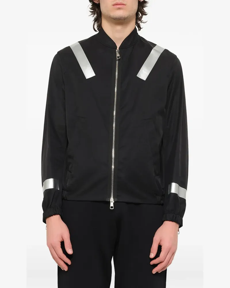 Neil Barrett Bomberjacke mit Kontraststreifen - Schwarz Schwarz