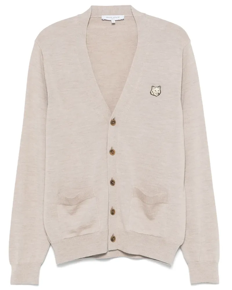 Kitsuné Cardigan mit Bold Fox Head-Patch - Nude Nude