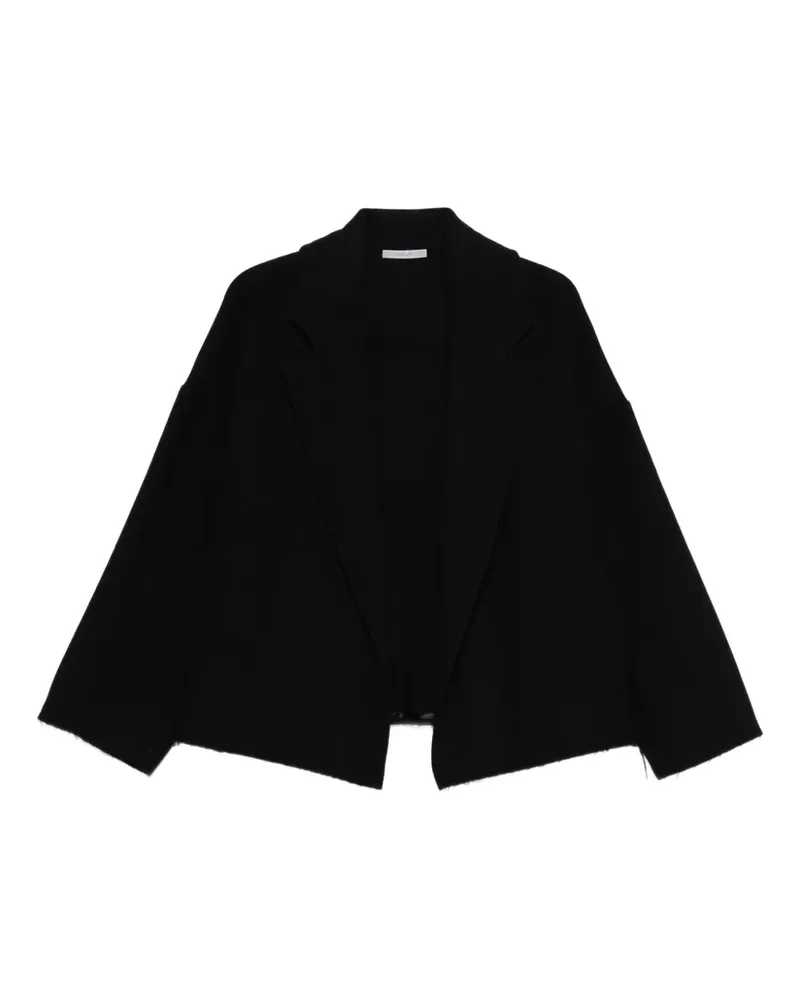 Dušan Ungesäumte Jacke mit fallendem Revers - Schwarz Schwarz