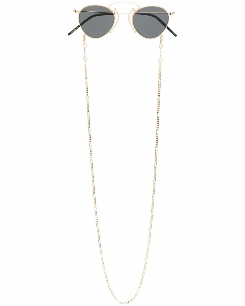 Gucci Sonnenbrille mit rundem Gestell - Gold Gold