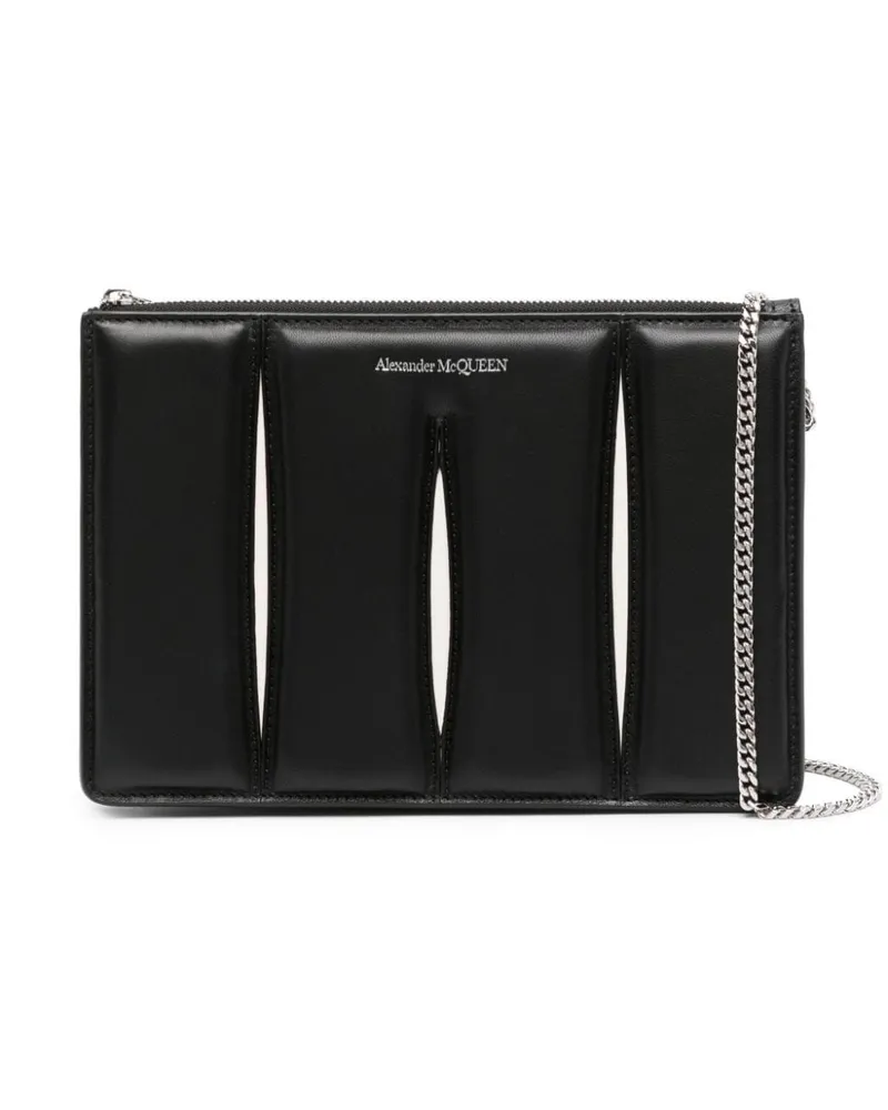 Alexander McQueen The Slash Clutch Schwarz